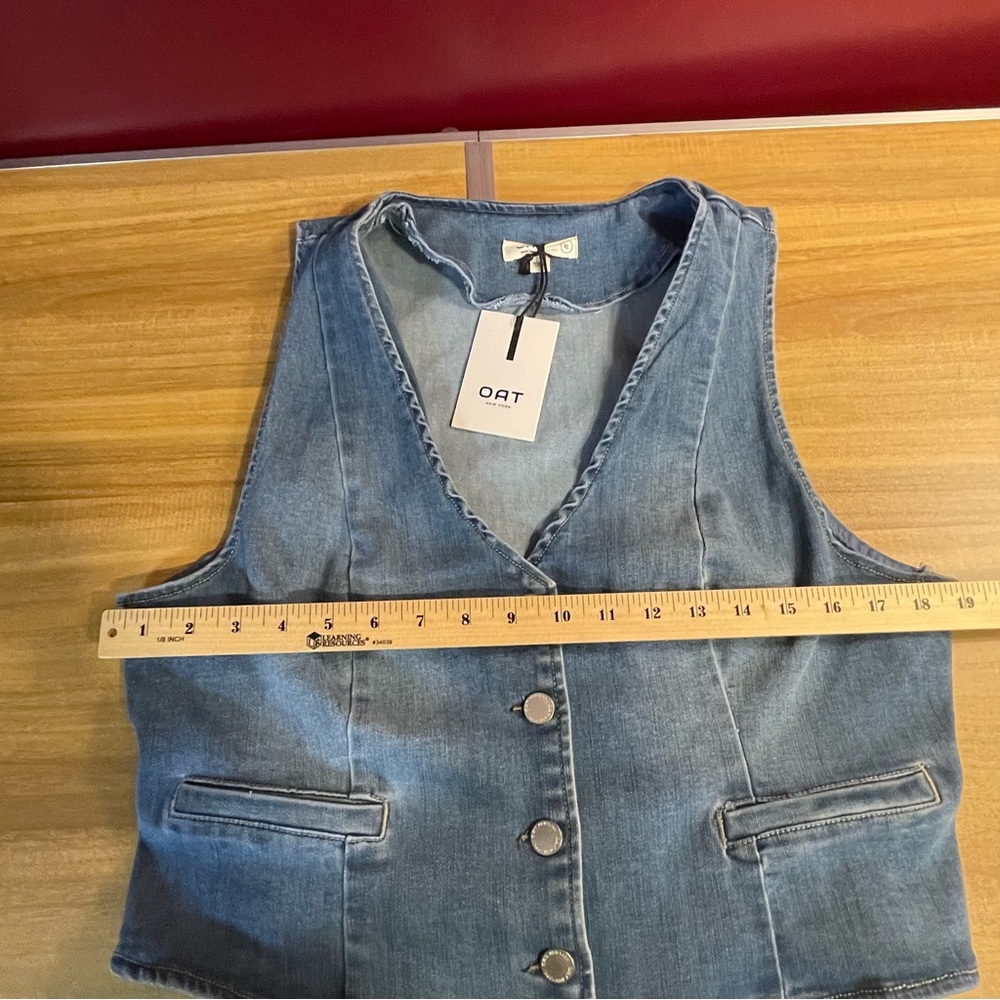 Oat New York Blue Denim Vest - Picture 6 of 8